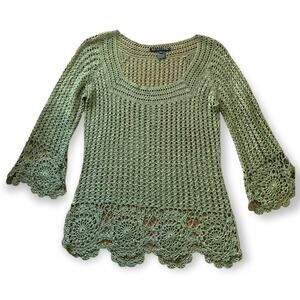 Bette Sung Sz Large Crochet sweater in EUC
